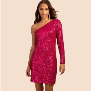 Trina Turk over the moon pink sequins dress size XL NWT